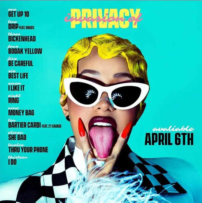 Cardi B album cover called Invasion of Privacy