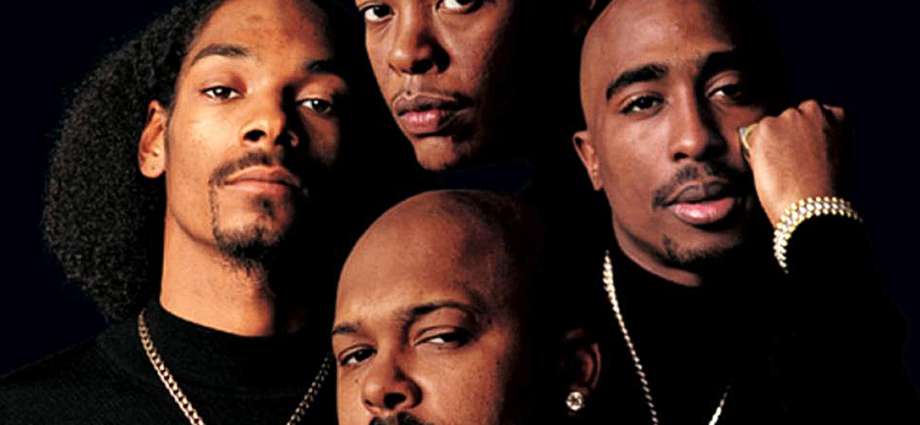 The February 1996 issue of Vibe Magazine featuring Snoop Dogg, Dr. Dre, Tupac, and Suge Knight of Death Row Records.