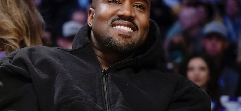 Rapper Kanye West smiling.