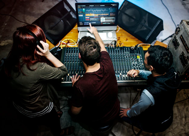 A group of musicians who work on creating music